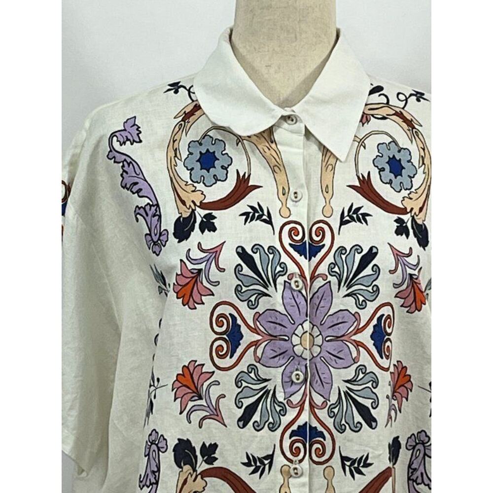 Floral Patterned Blouse - Multicolor - image 7